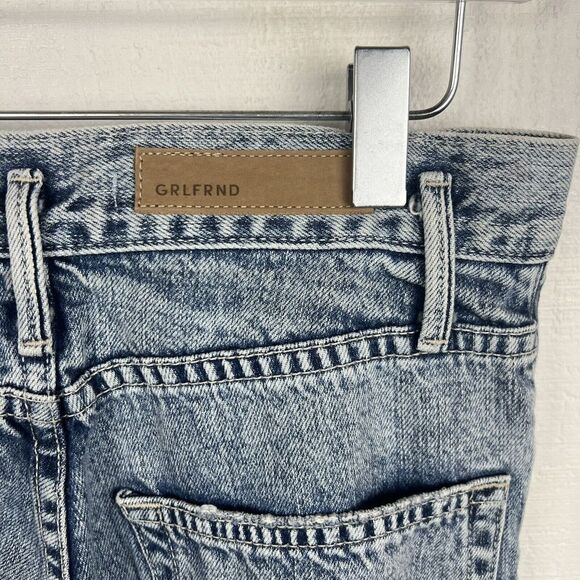 GRLFRND Jeans 25 Womens Blue Teagan High Rise Pleated Light Fading Please Me - Picture 7 of 10